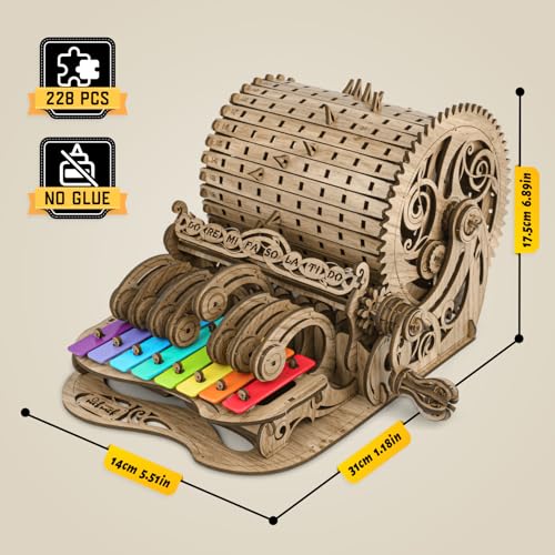 nicknack 3D Wooden Puzzle Model Kits for Adults & Teens Wood Musical Mechanic Puzzle Kids Christmas Birthday Gift - WoodArtSupply