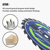 EZee Circular Saw Blades 7-1/4 Inch 24 Tooth Carbide-Tipped TCT ATB Fine Finish 7 1/4 Circular Saw Blade for Wood Cutting with 5/8"Arbor Thin Kerf EZee