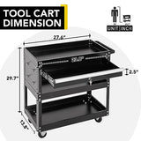 SUN & SUMMER Tool Chest with Wheels, Rolling 3-Tier Tool Box with Wheels 330 LBS Capacity Heavy Duty Utility Industrial Service Cart with Locking SUN & SUMMER