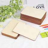80 Pieces Rectangle Unfinished Wood Pieces, 4 x 6 Inch Natural Wood Cutout Tiles for DIY Crafts, Painting, Carving and Home Decor, Coasters, GNIEMCKIN