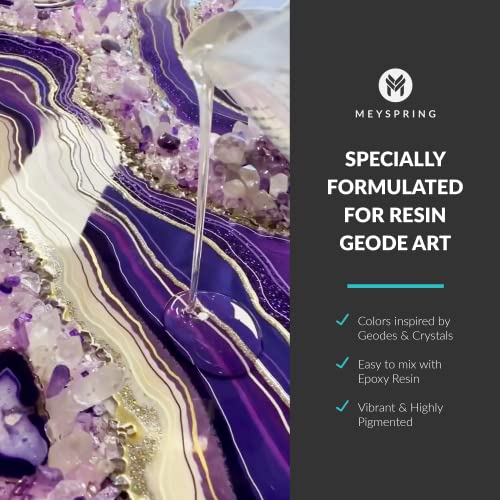 MEYSPRING Gemstones Collection Mica Powder for Epoxy Resin - 100g - Epoxy Pigment Colors for Resin Art, Geode Art - Resin Pigment Powder and Cosmetic MEYSPRING