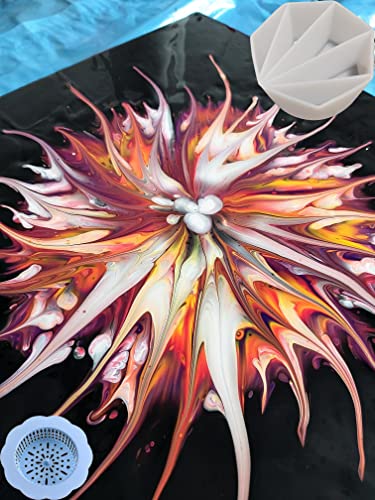 6Pcs Split Cup Flower Pour Cup Silicone Paint Cup Acrylic Pouring Strainers Set for Paint Pouring Capacity Mixing Cups for DIY Pouring Acrylic Paint FASALX