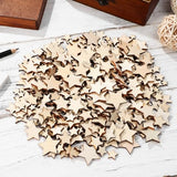 Artibetter Unfinished Wooden Stars 500pcs Wooden Star Cutouts Different Sizes Blank Star Wood Pieces for Christmas Holiday DIY Crafts ARTIBETTER