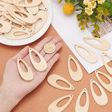 PH PandaHall 40pcs Wooden Earring Pendants, Hollow Teardrop Pendants Blank Unfinished Wooden Dangle Charms for Earrings Necklace Jewelry Making DIY PH PandaHall