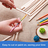 222 Pieces Wood Strips Balsa Square Wooden Dowels 1/8 Inch, 3/16 Inch, 1/4 Inch, Square Dowel Rods 12 Inch Hardwood Unfinished Wood Sticks for Crafts Piklodo