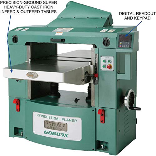 Grizzly Industrial G0603X - 25" 15 HP 3-Phase Extreme-Series Planer w/Helical Cutterhead Grizzly Industrial