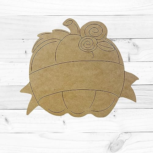 Pumpkin with Banner Cutout, Fall Shape, Thanksgiving Crafts, Unfinished Shape, Paint by Line, Build-A-Cross Build-A-Cross