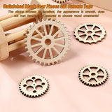 AKOAK 50 Pcs Wooden Gear, Blank Wooden DIY Craft Pieces, Wood Chip Paper-Cut Gift Labels, Unfinished Gear Decoration Cards DIY Craft Jewelry Making AKOAK