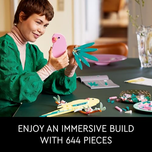 LEGO Art The Fauna Collection – Macaw Parrots, Nature Wall Artwork for Living Room Decor, Home Office Decor Idea, Build and Display Creative Activity LEGO