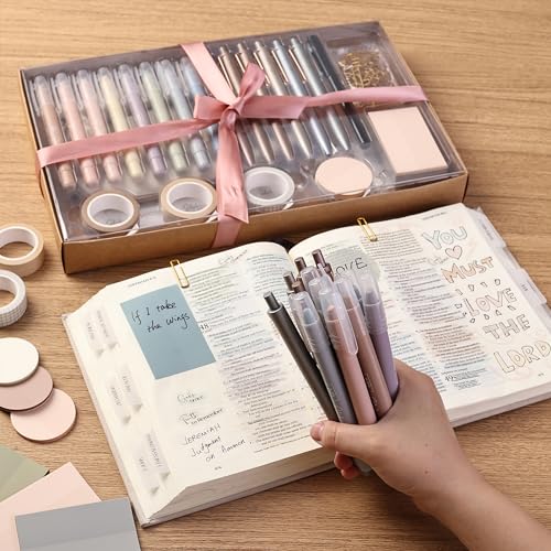 Mr. Pen- Bible Journaling Set (Selah Collection), Highlighters and Pens No Bleed, Scripture Markers, Washi Tape, Bible Tabs, Christmas Gift Mr. Pen