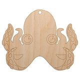 Cute Octopus Unfinished Craft Wood Holiday Christmas Tree DIY Pre-Drilled Ornament Sniggle Sloth