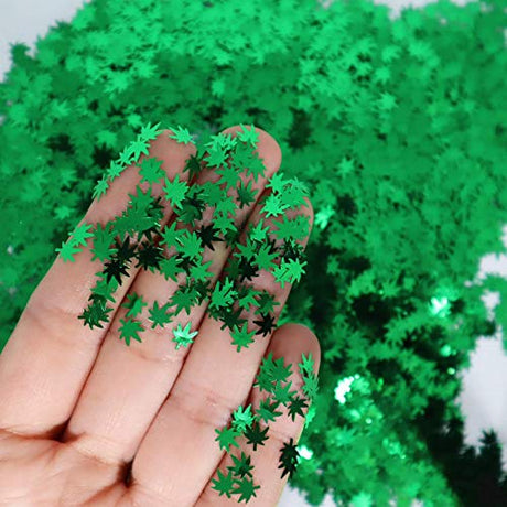 3 Pack - Green, Rainbow & Silver Holographic Leaf Glitter - Solvent Resistant & Cosmetic Grade - Face Body Nails Resin Arts & Crafts, Tumblers, Bath Electric Bliss Beauty