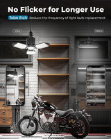 toberich LED Garage Light Bulb, 8000LM Shop Lights with 3+1 Deformable Panels, 6500K Screw in Ceiling Lights for Garage, Workshop, Workbench, toberich