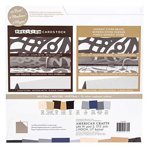 American Crafts Precision Cardstock Pack-12x12, 60 Package- Neutral American Crafts