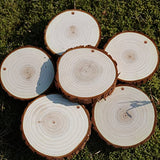 SENMUT Wood Slices 20 Pcs 3.5-4.0 inch Natural Rounds Unfinished Wooden Circles Christmas Wood Ornaments for Crafts Wood Kit Predrilled with Hole SENMUT