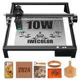 IWECOLOR 10W Laser Engraver, 60W Higher Accuracy Laser Engraving Machine, Compresed Spot 0.06x0.06mm Laser Cutter for Wood and Metal, Dark Acrylic, IWECOLOR