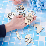 FASHEWELRY 80Pcs Unfinished Wooden Earrings Pendants Africa Shape Wood Earring Blank with 80Pcs Jump Rings & Earring Hooks for Jewelry Making FASHEWELRY
