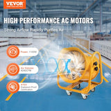 VEVOR Portable Blower Explosion Proof Utility Fan 16 inch, 4240 CFM Heavy Duty Cylinder Exhaust Fan With 16.4ft Power Cord - No Plug, Industrial VEVOR