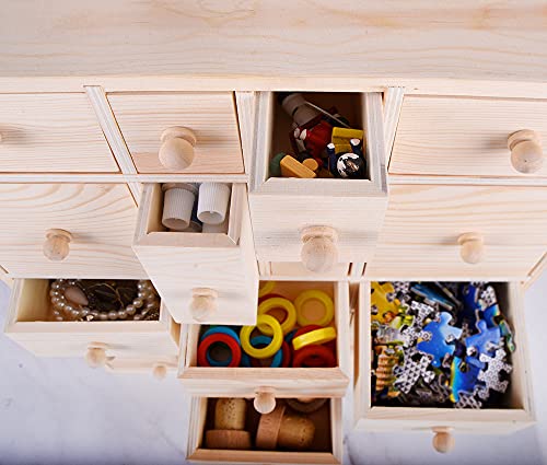 Vencer Wooden Countdown to Christmas Advent Calendar Storage Organizer with 24 Drawers,Jewelry Box,Desktop Organizer,DIY Unfinished Wood,Measures Vencer