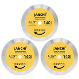 3Pack 6-1/2 Inch 140T Circular Saw Blade, Plywood, OSB, Paneling and Vinyl Siding Fast and Smooth Cutting Saw Blade 5/8 Inch Arbor. Janchi