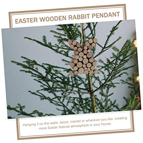 Yardenfun 2 Pcs Rabbit Pendant Unique Carrot Adornment Unfinished Bunny Cutouts Home Accessories Easter Wood Shapes Wood Clothes Rack Simulation Yardenfun