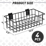 Hicarer 4Pcs Slatwall Basket Set Ventilated Metal Slatwall Baskets Hanging Storage Baskets for PVC Slatwall, Mounted Slatwall Accessories Storage Hicarer