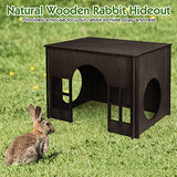 Rabbit House Wooden, Rabbit Houses and Hideouts WHEARTED, Large Rabbit Hideout Bunny House with Multiple Windows for Indoor Adult Bunnies Guinea Pigs WHEARTED