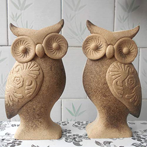 1 Pair Unfinished Wood Animal Ornaments Wood Embryo Owl Peg Doll Figure Cutout Table Statue Model Early Educational Toy for Kids DIY Painting Home