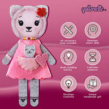 qollorette Felt Sewing Kit for Children, Make Your Own Kitty Toy, Kids' Craft Kit - Make A Friend Sewing Kit - Beginner Sewing Kit for Kids, Learn to qollorette