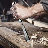 Libraton Woodworking Chisel Set, 4pcs Cr-V Wood Chisels Set, Professional Chisels with Leather Pouch for Carpenter, Christmas Gift for Man LIBRATON