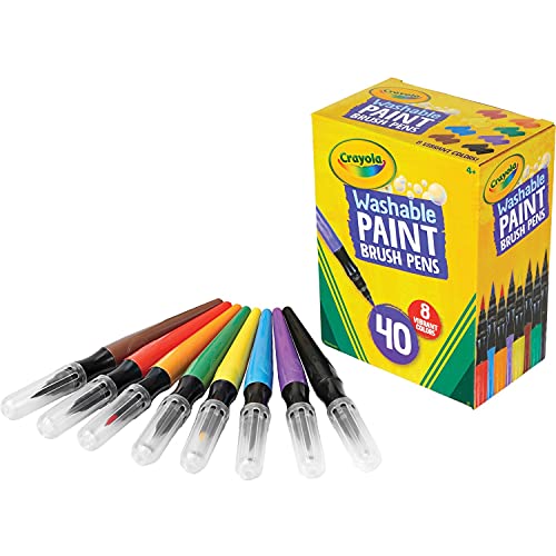 Crayola 546203 Paint Brush Pens, No Drip, 40/BX, Assorted Crayola