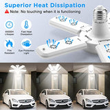 Kofarrten LED Garage Lights, 80W LED Garage Ceiling Lights with 5 Deformable Panels, 8000LM LED Shop Lights for Garage E26/E27 LED Light Bulbs for Kofarrten