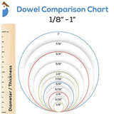 Dowel Rods Wood Sticks Wooden Dowel Rods - 3/8 x 6 Inch Unfinished Hardwood Sticks - for Crafts and DIYers - 25 Pieces by Woodpeckers Woodpeckers