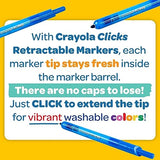 Crayola Clicks Washable Markers with Retractable Tips, School Supplies, Art Markers, 10 Count. Crayola