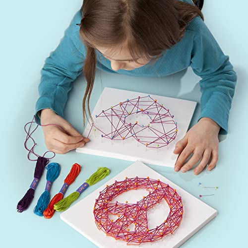 Craft-tastic – String Art – Craft Kit Makes 3 Large Canvases – Peace Sign Edition, Model Number: CTE40 Craft-tastic