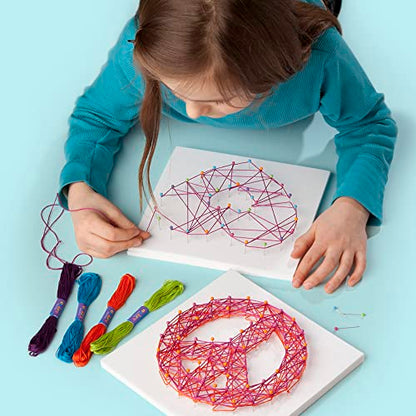 Craft-tastic – String Art – Craft Kit Makes 3 Large Canvases – Peace Sign Edition, Model Number: CTE40