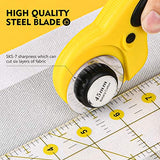 Magicfly Rotary Cutter Set, 45mm and 28mm Fabric Cutters Kit with Extra 10 Blades, A3 Double-Sided Self Healing Cutting Mat, 12x6 Inch Quilting Ruler Magicfly