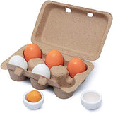 Sportsvoutdoors 6PCS Egg Kitchen Toys, Wooden Toy Food, Kids Play Food Cooking DIY Kitchen Pretend Play Food Set, Easter Eggs sportsvoutdoors