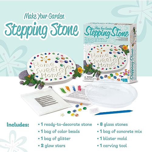 4M Make Your Garden Stepping Stone Kit-Outdoor Toys - Arts and Crafts for Kids Ages 8-12 - WoodArtSupply