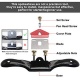 KOOTANS 2pcs 9" 10" Adjustable Spokeshave, with Replacement Blades and 4-Way Rasp File, Manual Planer with Flat Base, Perfect for Planing Trimming, KOOTANS