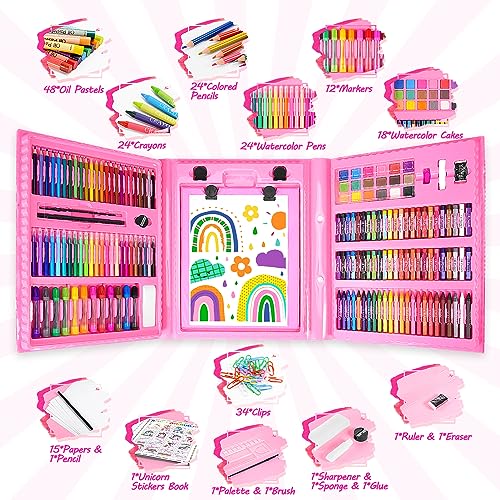 SYOKZEY Art Supplies Unicorn Gifts for Girls, Colouring Pencils Art Set Drawing Kit for Kids 3-12 Year Old Girls Boys, Toys Gifts for 3-12 Year Old - WoodArtSupply