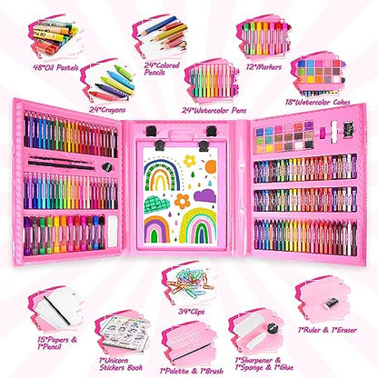 SYOKZEY Art Supplies Unicorn Gifts for Girls, Colouring Pencils Art Set Drawing Kit for Kids 3-12 Year Old Girls Boys, Toys Gifts for 3-12 Year Old - WoodArtSupply