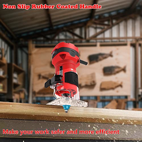 Wood Router Tool,Dobetter Routers for Woodworking, Compact Trim Router with 6 Wood Router Bits, 1/4" Collets and 8mm/12.7mm Adapter -DBTR550 Dobetter