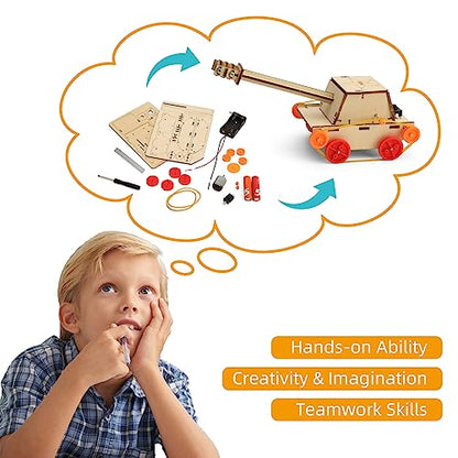 6 In 1 Wood Car Building Kits for Kids Ages 8-12, STEM Kits for Kids Age 8-10-12, Crafts for Boys Ages 6-8 12-14, Woodworking Project, Wooden 3D