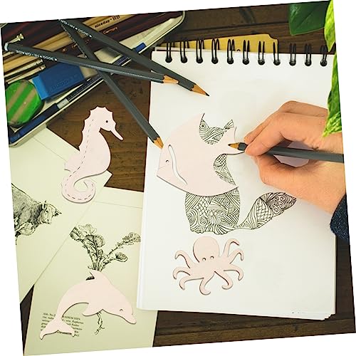 Anneome 28pcs Doodle Marine Wood Chips Unfinished Wood Hanging Wood Ornaments Wood Fish Cutouts Blank Sea Animals Wooden Cutouts Wooden Fish Wooden Anneome