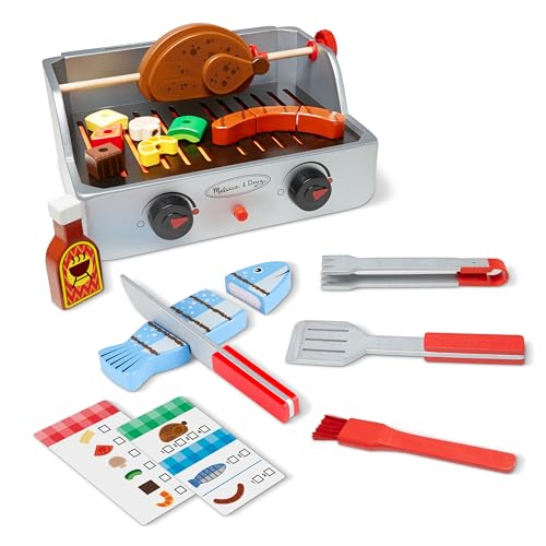 Melissa & Doug Rotisserie and Grill Wooden Barbecue Play Food Set (24 pcs) Melissa & Doug