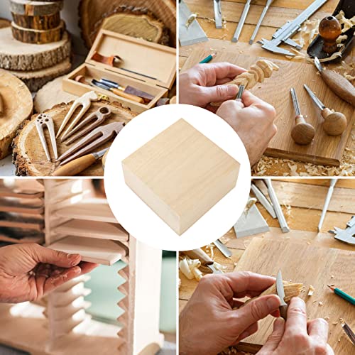 DIRBUY 8 pcs Large Basswood Blocks for Carving and Crafts - 4x4x2 inch DIY Wood Signs - Ideal for Carving Practice, DIY projects DIRBUY