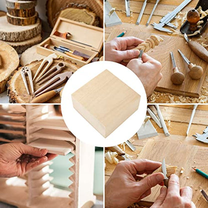 DIRBUY 8 pcs Large Basswood Blocks for Carving and Crafts - 4x4x2 inch DIY Wood Signs - Ideal for Carving Practice, DIY projects - WoodArtSupply