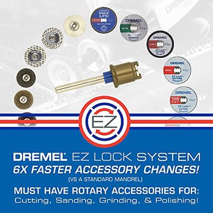 Dremel Rotary Tool Accessory Kit- 710-08- 160- EZ Lock Technology- 1/8 inch Shank- Cutting Bits, Polishing Wheel And Compound, Sanding Disc And Drum, - WoodArtSupply