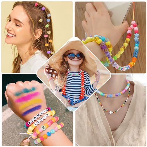 Dowsabel Bracelet Making Kit, 48 Colors Pony Beads Friendship